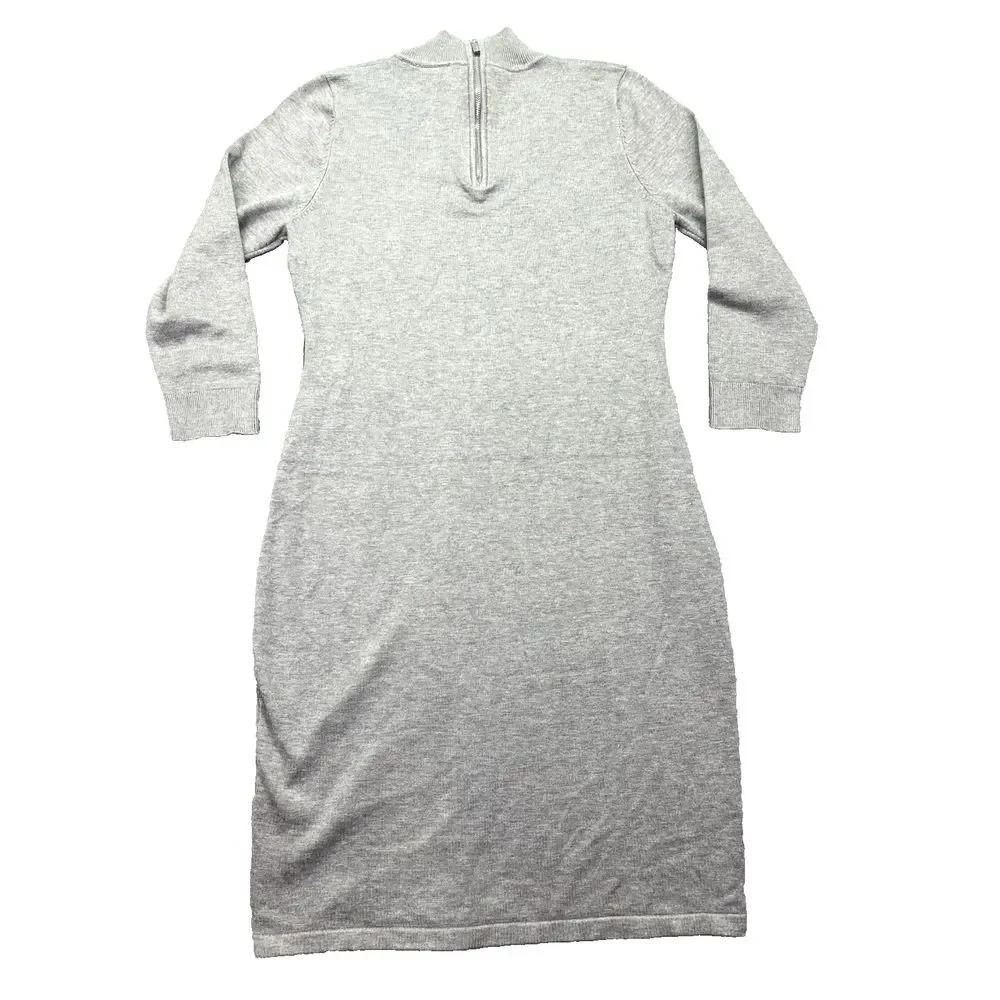 Calvin Klein Sweater Dress Women's Size M Grey Long Sleeve Minimalist Versatile‎